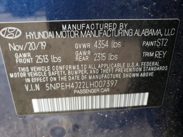 2020 HYUNDAI SONATA LIM 5NPEH4J22LH007397