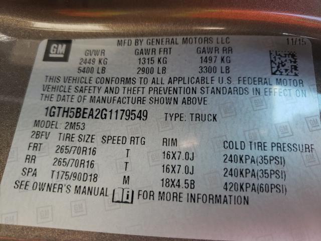 2016 GMC CANYON 1GTH5BEA2G1179549