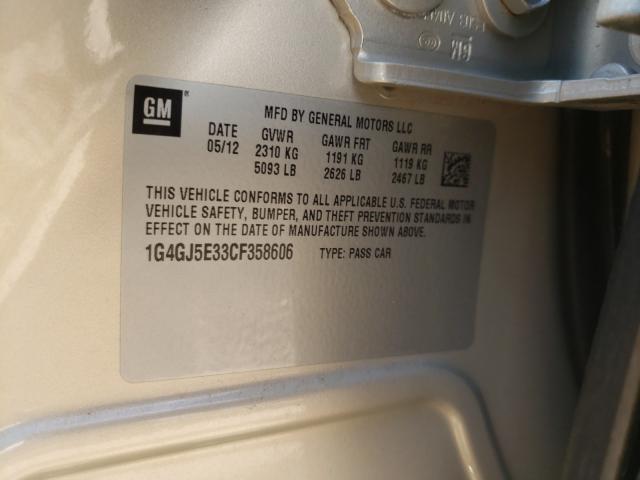 2012 BUICK LACROSSE T 1G4GJ5E33CF358606