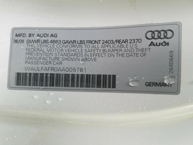 2010 AUDI A5 PREMIUM WAULFAFR0AA005781