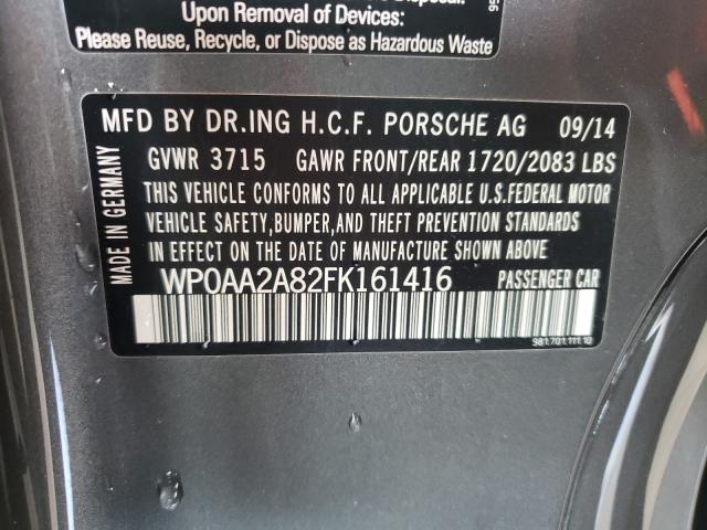 2015 PORSCHE CAYMAN WP0AA2A82FK161416