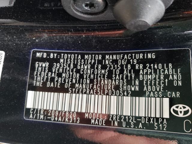 2020 TOYOTA CORONA LE 5YFEPRAE5LP030542
