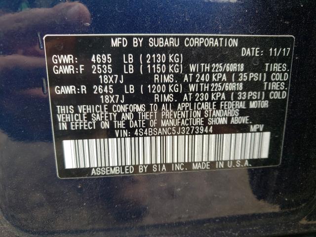 2018 SUBARU OUTBACK 2. 4S4BSANC5J3273944