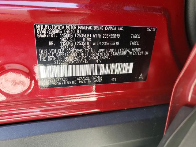 2019 TOYOTA RAV 4 2T3C1RFV0KC001845