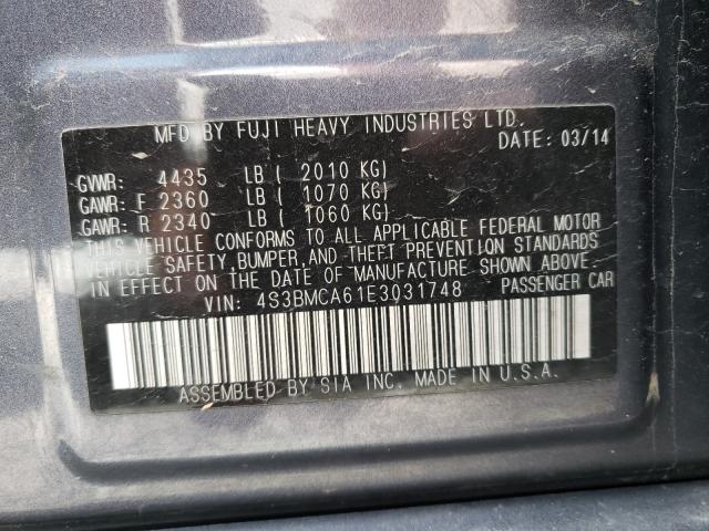 2014 SUBARU LEGACY 2.5 4S3BMCA61E3031748