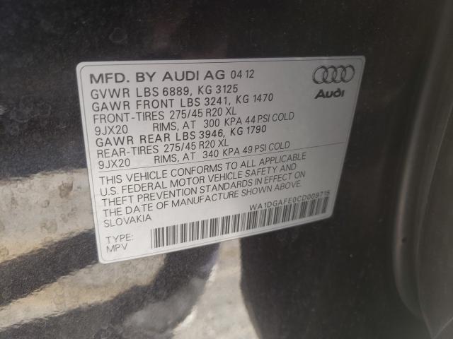 2012 AUDI Q7 PRESTIG WA1DGAFE0CD009715