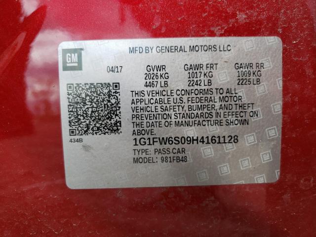2017 CHEVROLET BOLT EV LT 1G1FW6S09H4161128