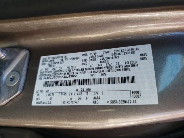 2019 LINCOLN MKC RESERV 5LMCJ3C98KUL43651