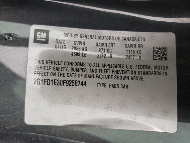 2015 CHEVROLET CAMARO 2G1FD1E30F9258744