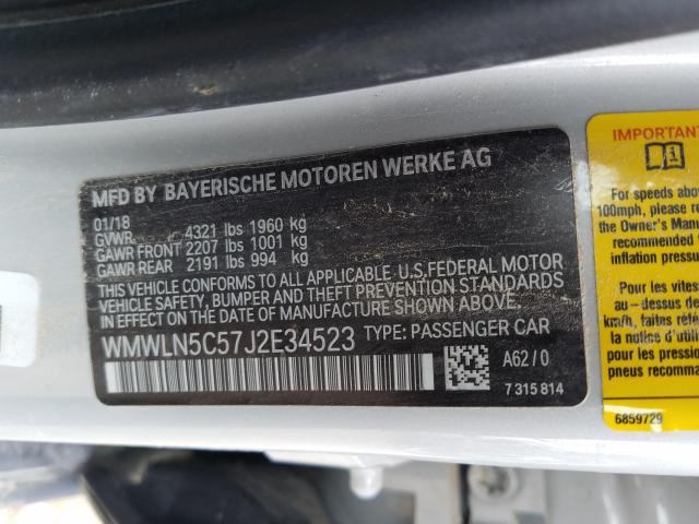 2018 MINI COOPER CLU WMWLN5C57J2E34523