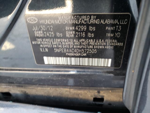 2013 HYUNDAI SONATA GLS 5NPEB4AC4DH572505