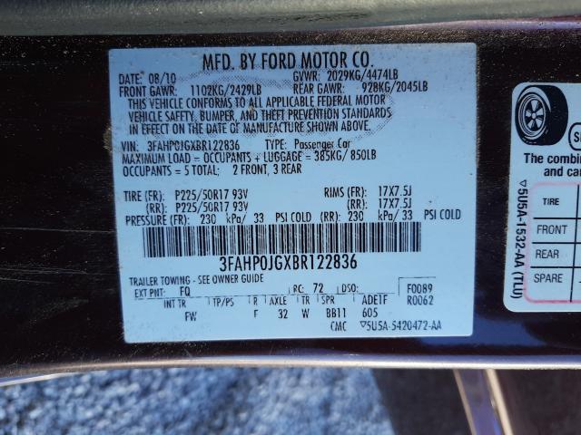 2011 FORD FUSION SEL 3FAHP0JGXBR122836