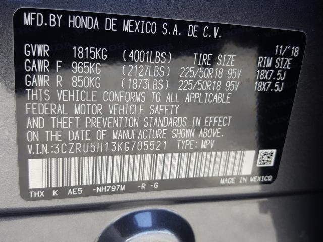2019 HONDA HR-V SPORT 3CZRU5H13KG705521