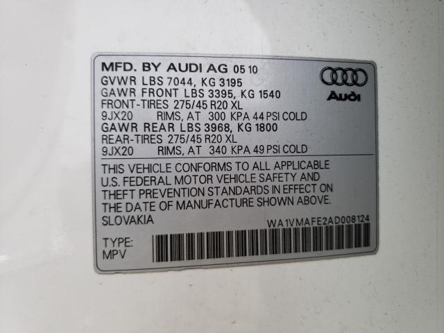 2010 AUDI Q7 PRESTIG WA1VMAFE2AD008124