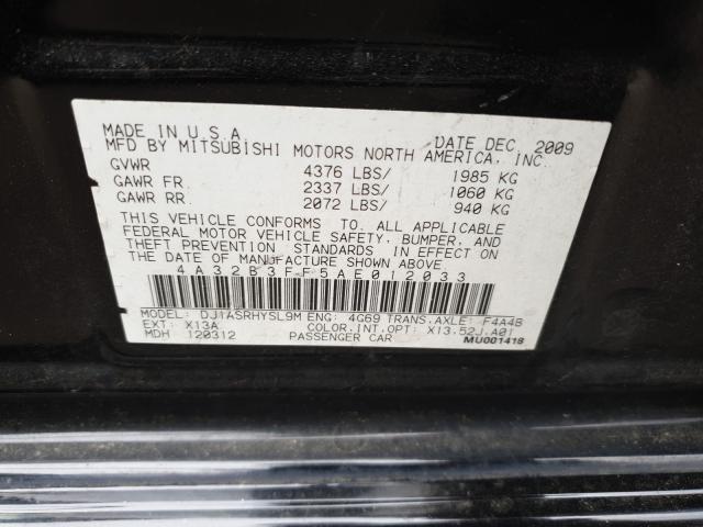 2010 MITSUBISHI GALANT ES 4A32B3FF5AE012033
