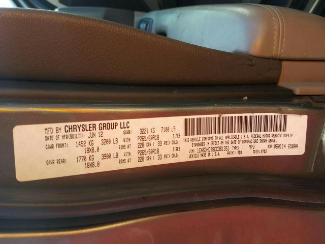 2012 DODGE DURANGO CR 1C4SDHDT8CC361351