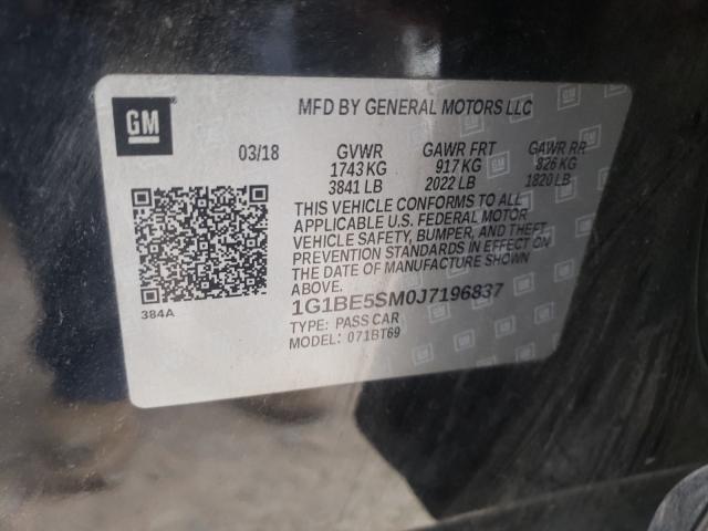 2018 CHEVROLET CRUZE LT 1G1BE5SM0J7196837