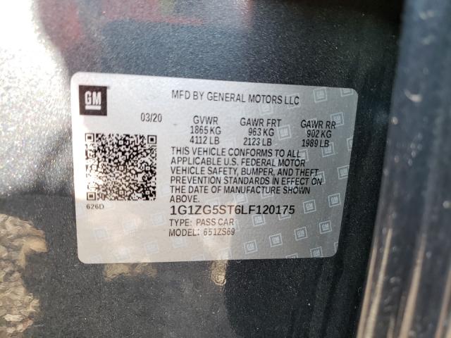 2020 CHEVROLET MALIBU RS 1G1ZG5ST6LF120175