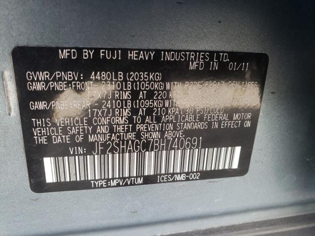 2011 SUBARU FORESTER T JF2SHAGC7BH740691