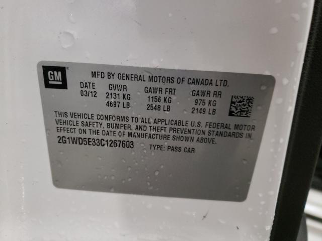 2012 CHEVROLET IMPALA POL 2G1WD5E33C1267603