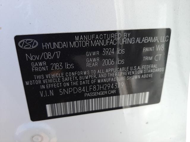 2018 HYUNDAI ELANTRA SE 5NPD84LF8JH294379
