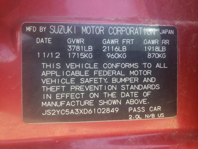 2013 SUZUKI SX4 LE JS2YC5A3XD6102849