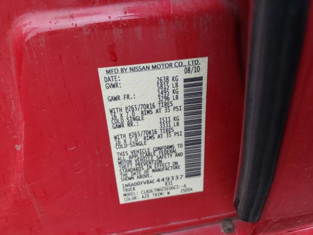 2010 NISSAN FRONTIER C 1N6AD0FV8AC449337