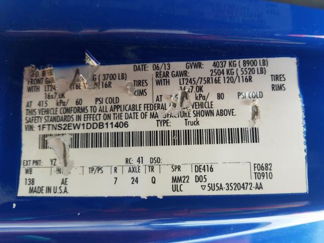 2013 FORD E250 1FTNS2EW1DDB11406