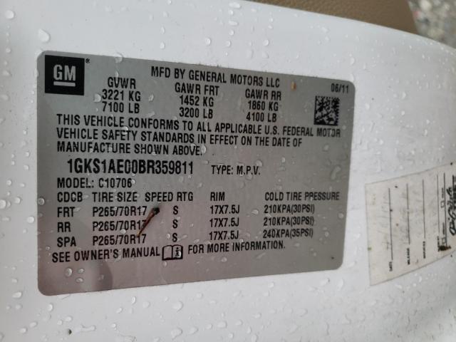 2011 GMC YUKON SLE 1GKS1AE00BR359811