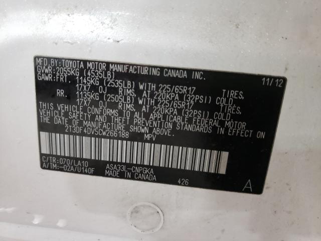 2012 TOYOTA RAV4 LIMIT 2T3DF4DV5CW266188