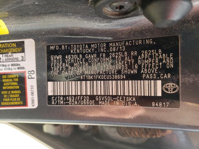 2014 TOYOTA CAMRY SE 4T1BK1FK0EU538694