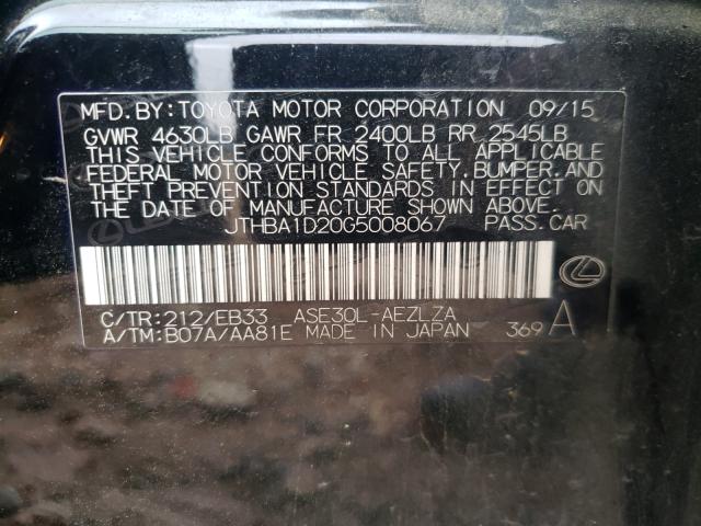 2016 LEXUS IS 200T JTHBA1D20G5008067