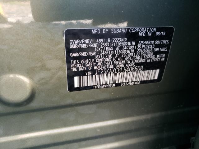 2020 SUBARU FORESTER T JF2SKAXC8LH406608