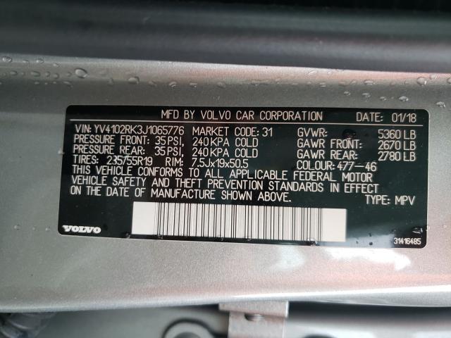 2018 VOLVO XC60 T5 MO YV4102RK3J1065776
