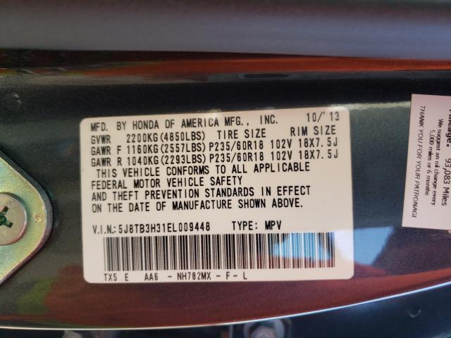 2014 ACURA RDX 5J8TB3H31EL009448