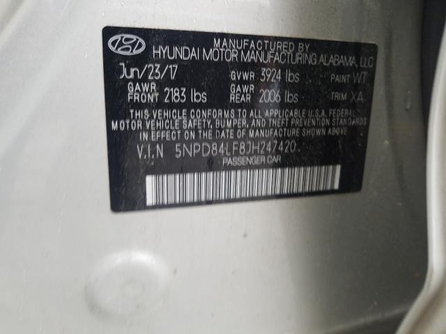 VIN 5NPD84LF8KH469747 2018 HYUNDAI ELANTRA SE no.10