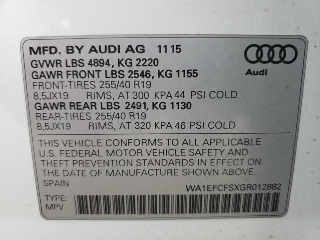 2016 AUDI Q3 PREMIUM WA1EFCFSXGR012882