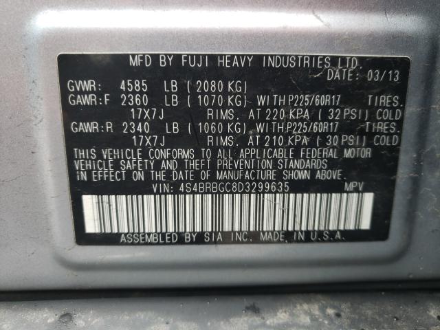 2013 SUBARU OUTBACK 4S4BRBGC8D3299635