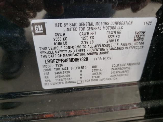 2021 BUICK ENVISION E LRBFZPR48MD057820