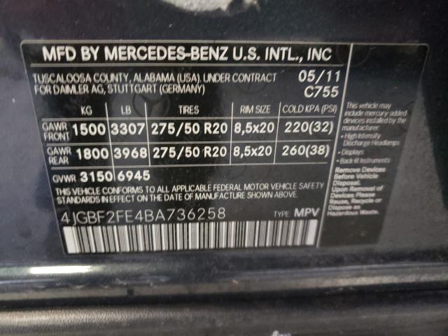 2011 MERCEDES-BENZ GL 350 BLU 4JGBF2FE4BA736258