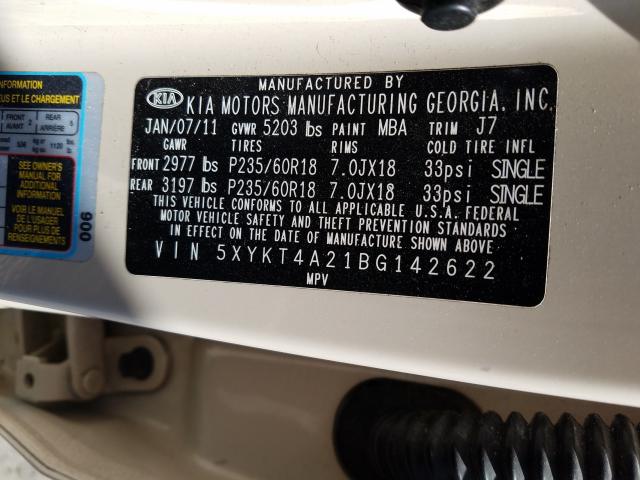2011 KIA SORENTO 5XYKT4A21BG142622