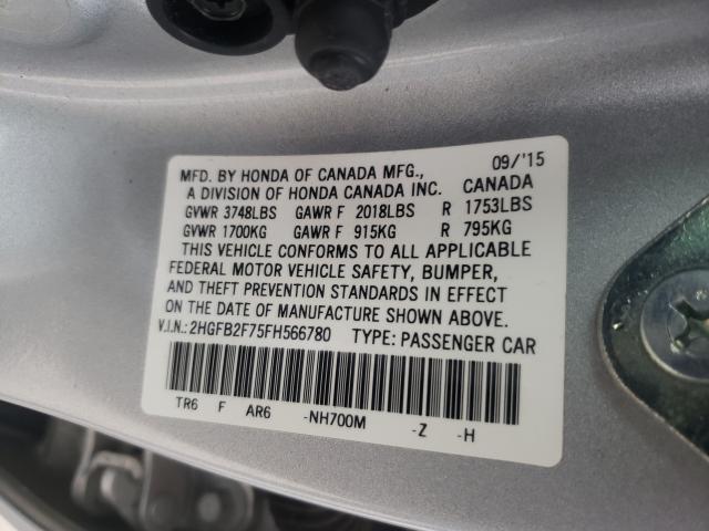 2015 HONDA CIVIC SE 2HGFB2F75FH566780