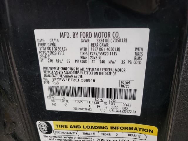 2014 FORD F150 SUPER 1FTFW1EF2EFC86918