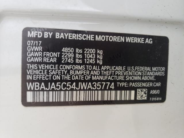 2018 BMW 530 I WBAJA5C54JWA35774