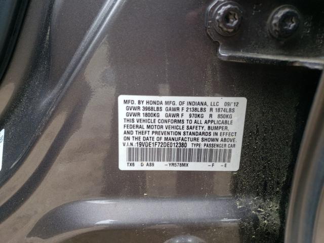2013 ACURA ILX 20 TEC 19VDE1F72DE012380