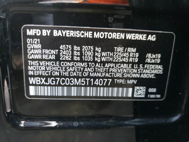 2021 BMW X1 SDRIVE2 WBXJG7C03M5T14077