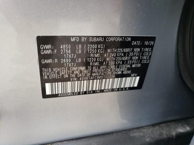 2021 SUBARU OUTBACK PR 4S4BTAFC8M3132334