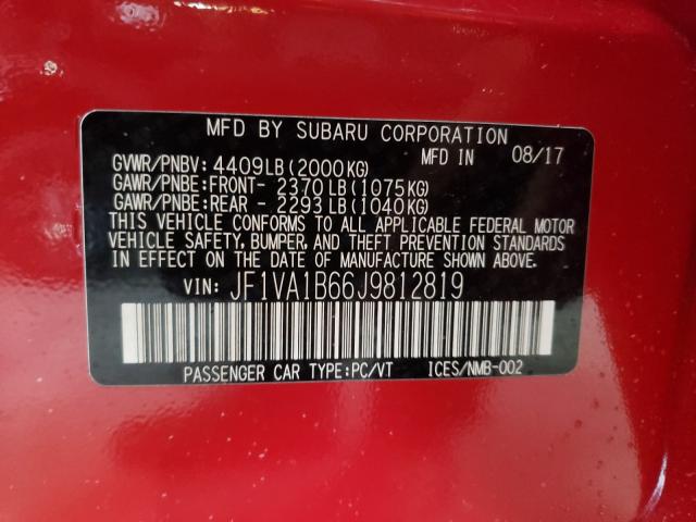 2018 SUBARU WRX JF1VA1B66J9812819