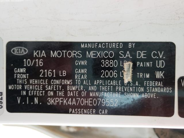 2017 KIA FORTE 3KPFK4A70HE079552