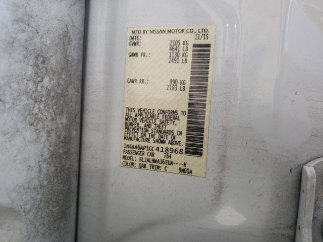 2016 NISSAN MAXIMA 3.5 1N4AA6AP1GC418968